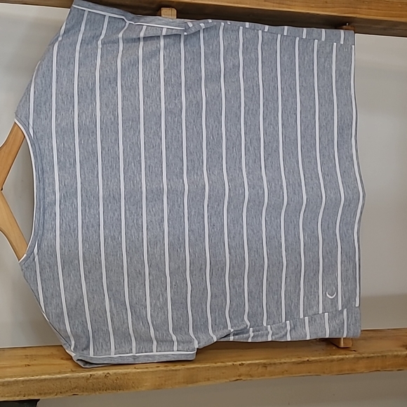 Zyia Short Sleeve Grey and White Striped Tshirt - Picture 6 of 6
